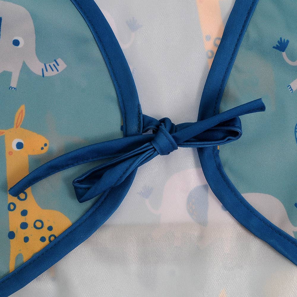 Coverall Feeding Bib - Giraffe and Elephant 2