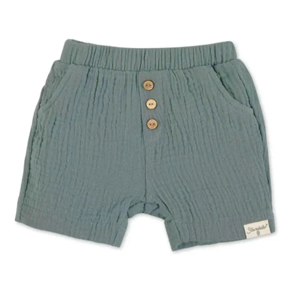Sterntaler Organic Muslin Shirt and Short Set - Green