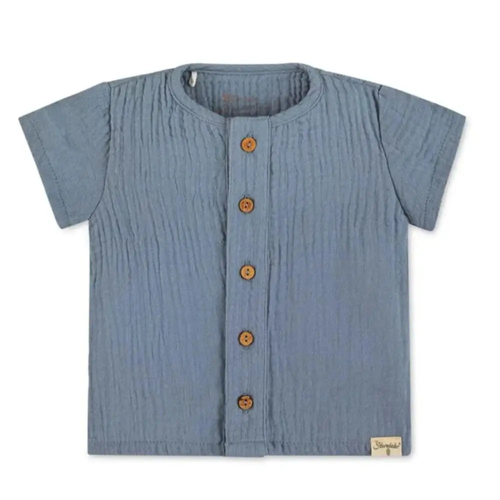 Sterntaler Organic Muslin Shirt and Short Set - Blue