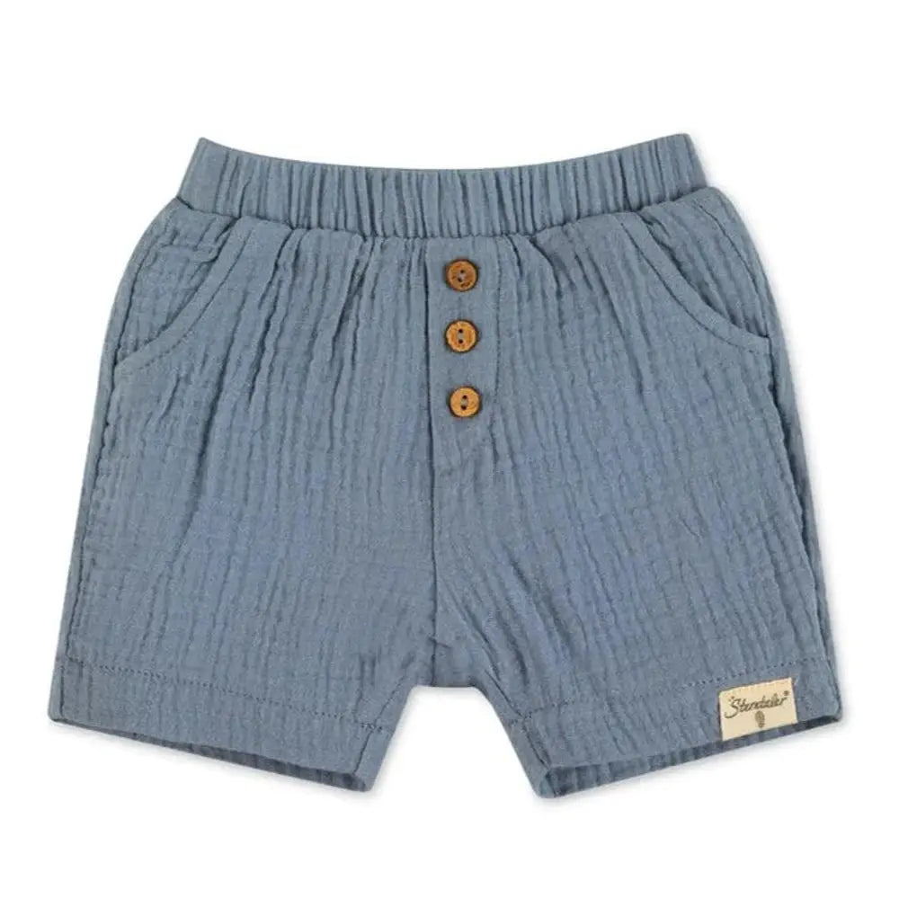 Sterntaler Organic Muslin Shirt and Short Set - Blue