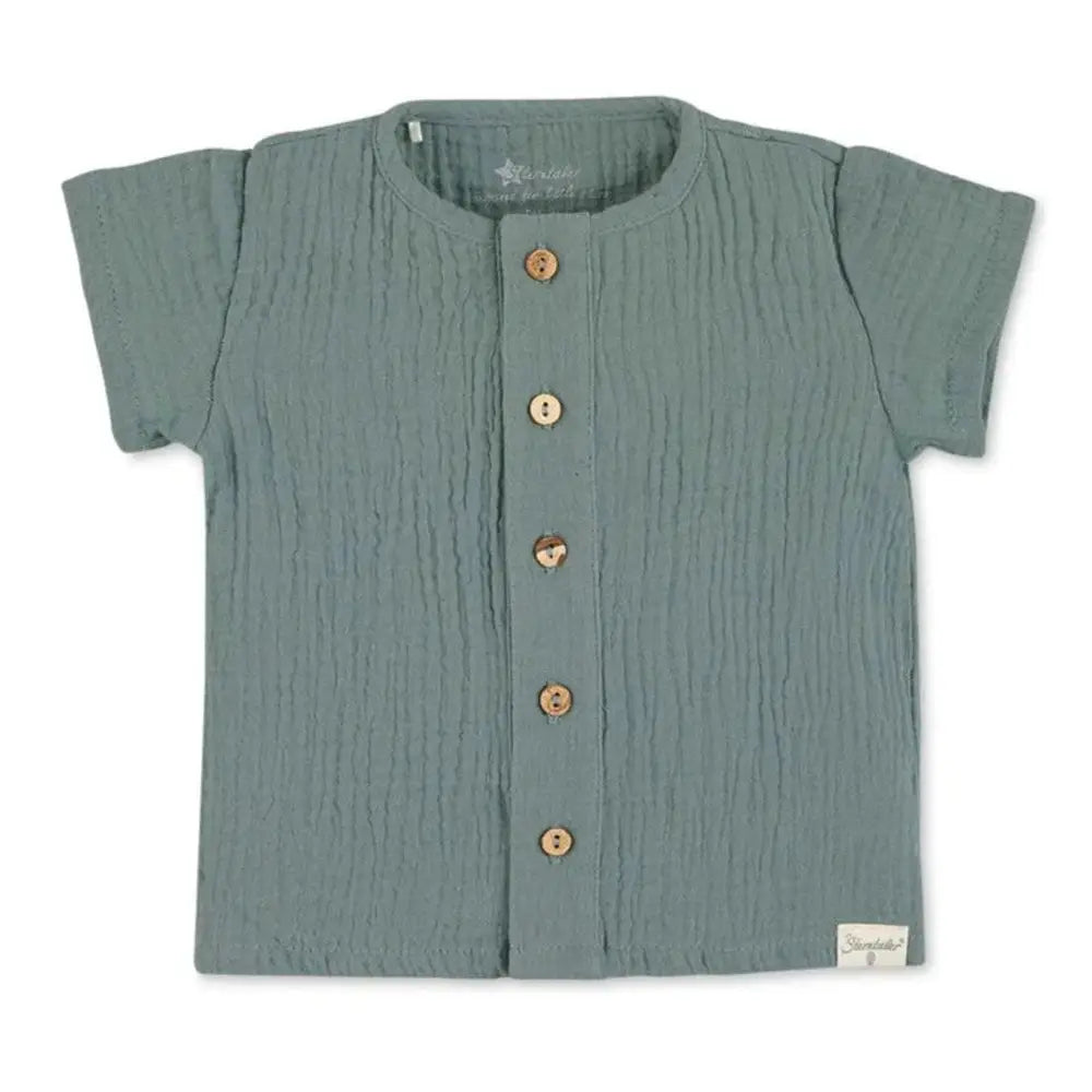 Sterntaler Organic Muslin Shirt and Short Set - Green