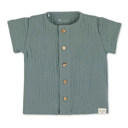 Sterntaler Organic Muslin Shirt and Short Set - Green 