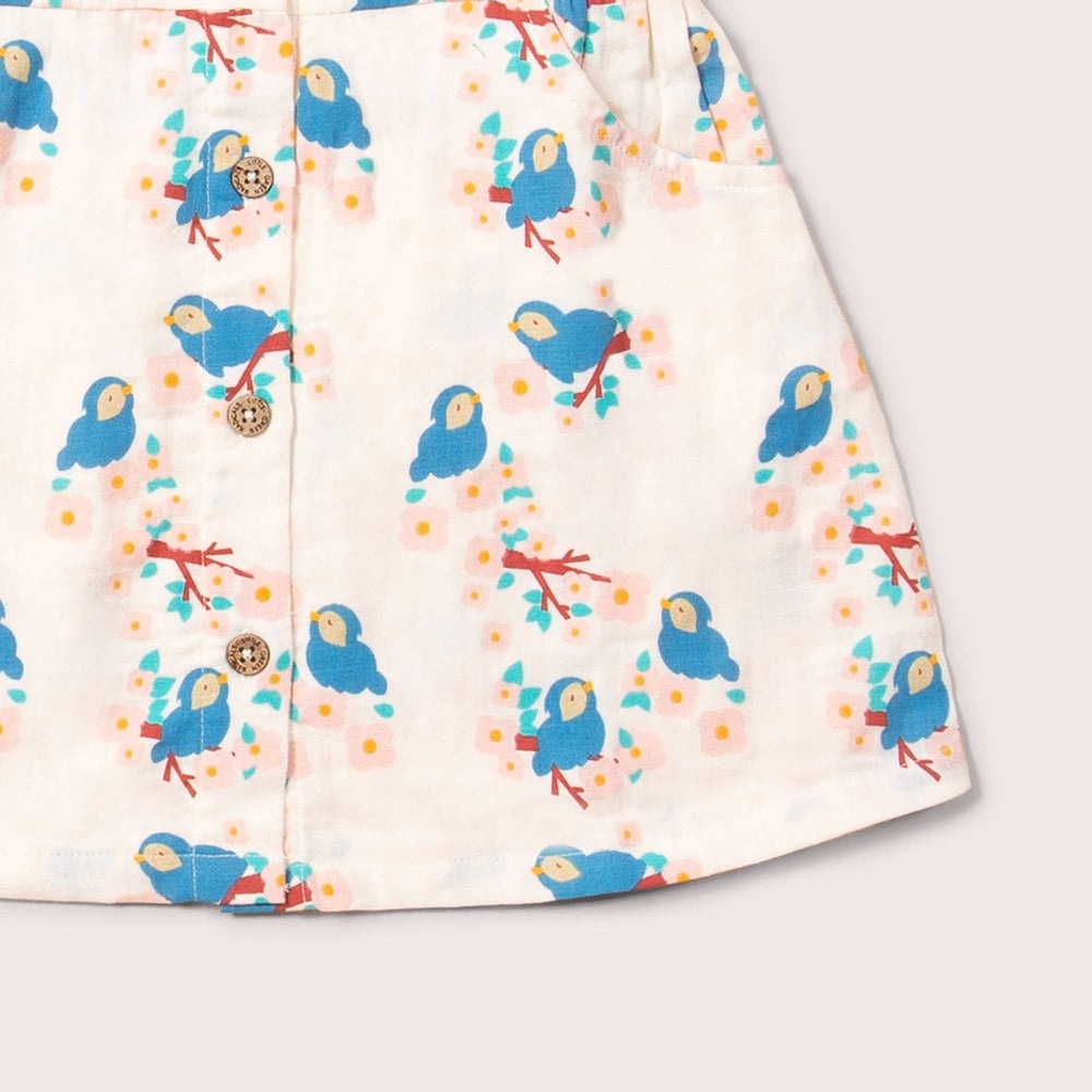 Bluebirds Button Through Short Sleeve Dress 3