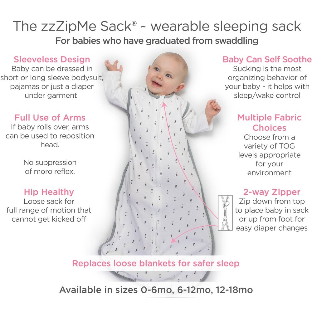 SwaddleDesigns Muslin zzZipMe Sack, 2-Way Zip, Mama & Baby Giraffe, Yellow