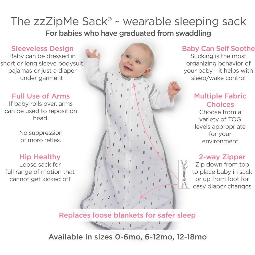 SwaddleDesigns Muslin zzZipMe Sack, 2-Way Zip, Mama & Baby Giraffe, Yellow 