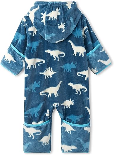 Fuzzy Fleece Baby Bundler - Dino Silhouettes