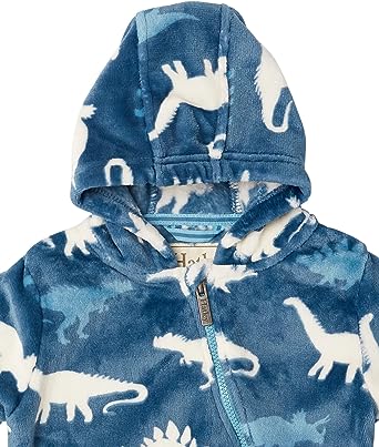 Fuzzy Fleece Baby Bundler - Dino Silhouettes