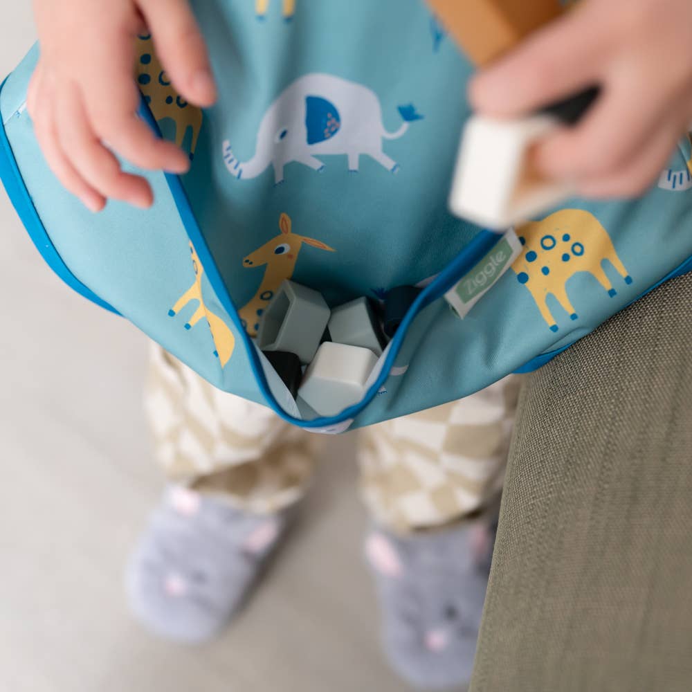 Coverall Feeding Bib - Giraffe and Elephant 7