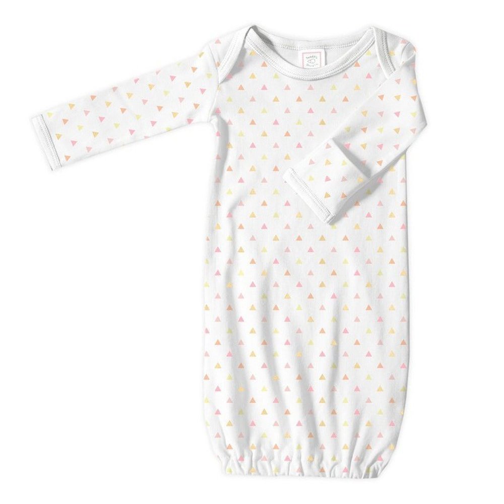 Cotton Gown - Pink Tiny Triangles 1