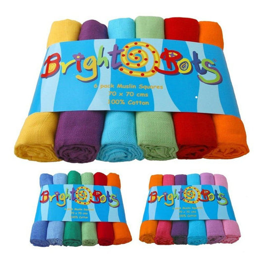 Muslin Pack - Bright Bots Coloured Muslin Squares 1