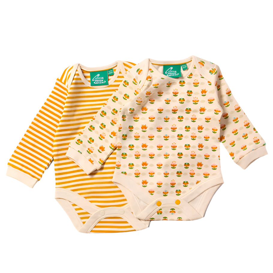 Little Blooms Organic Baby Bodysuit Set - 2 Pack 1