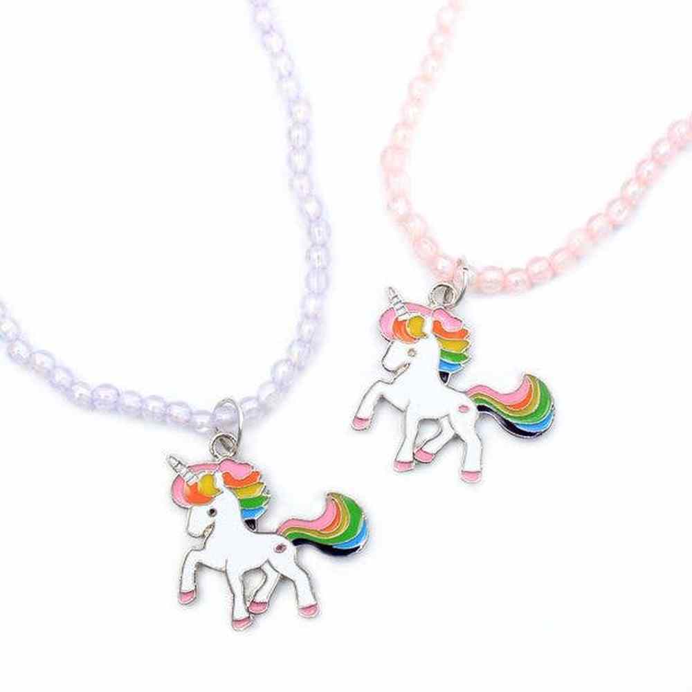 Beaded Necklace with Unicorn Pendant 3