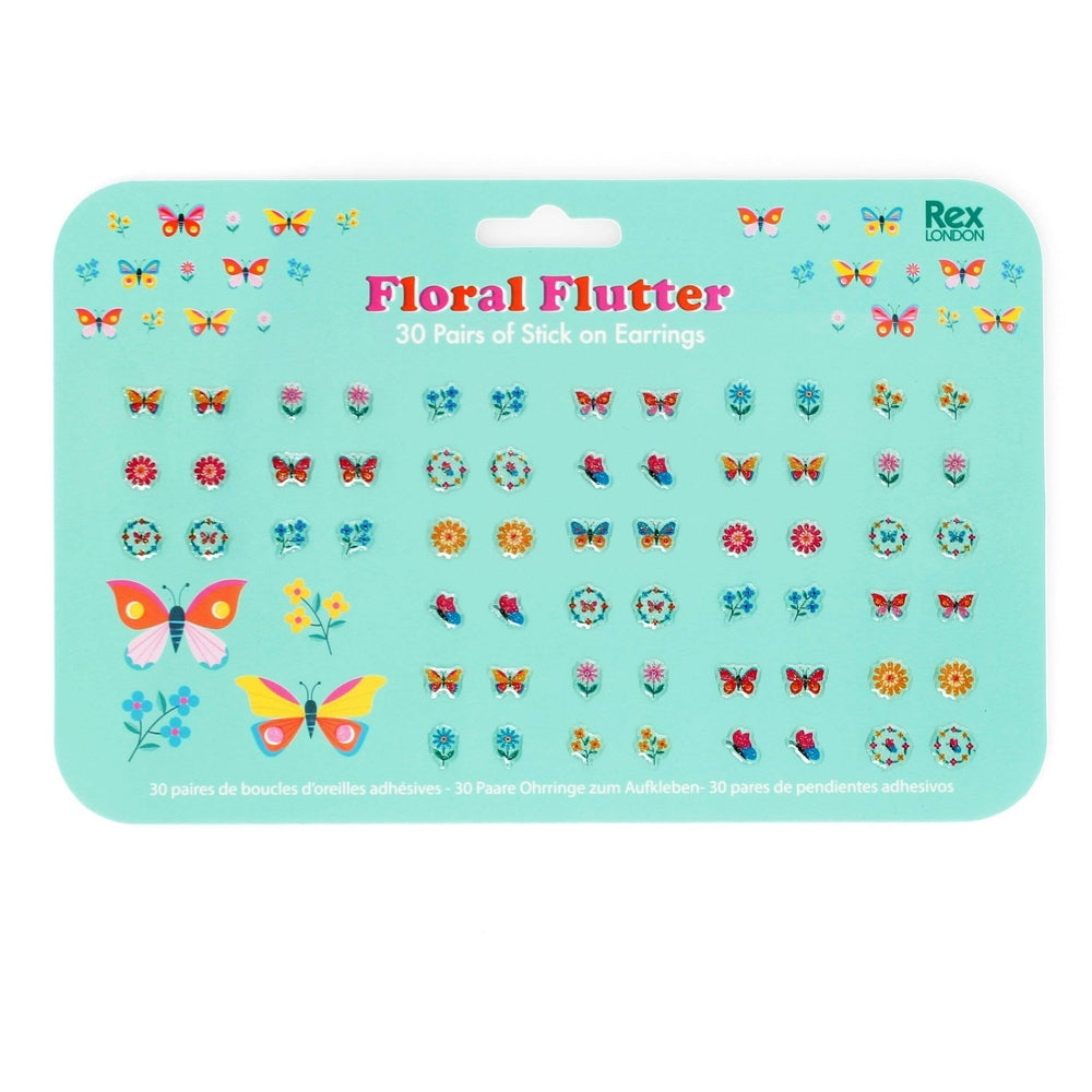 Stick On Earrings 30 Pairs - Floral Flutter 1