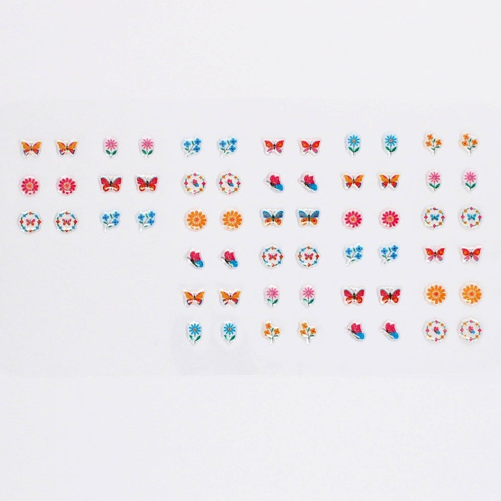 Stick On Earrings 30 Pairs - Floral Flutter 3