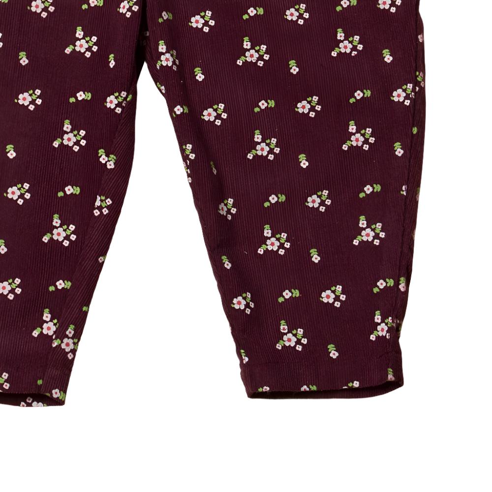 Little Green Radicals Plum Flowers Cord Comfy Trousers 