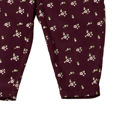 Little Green Radicals Plum Flowers Cord Comfy Trousers 