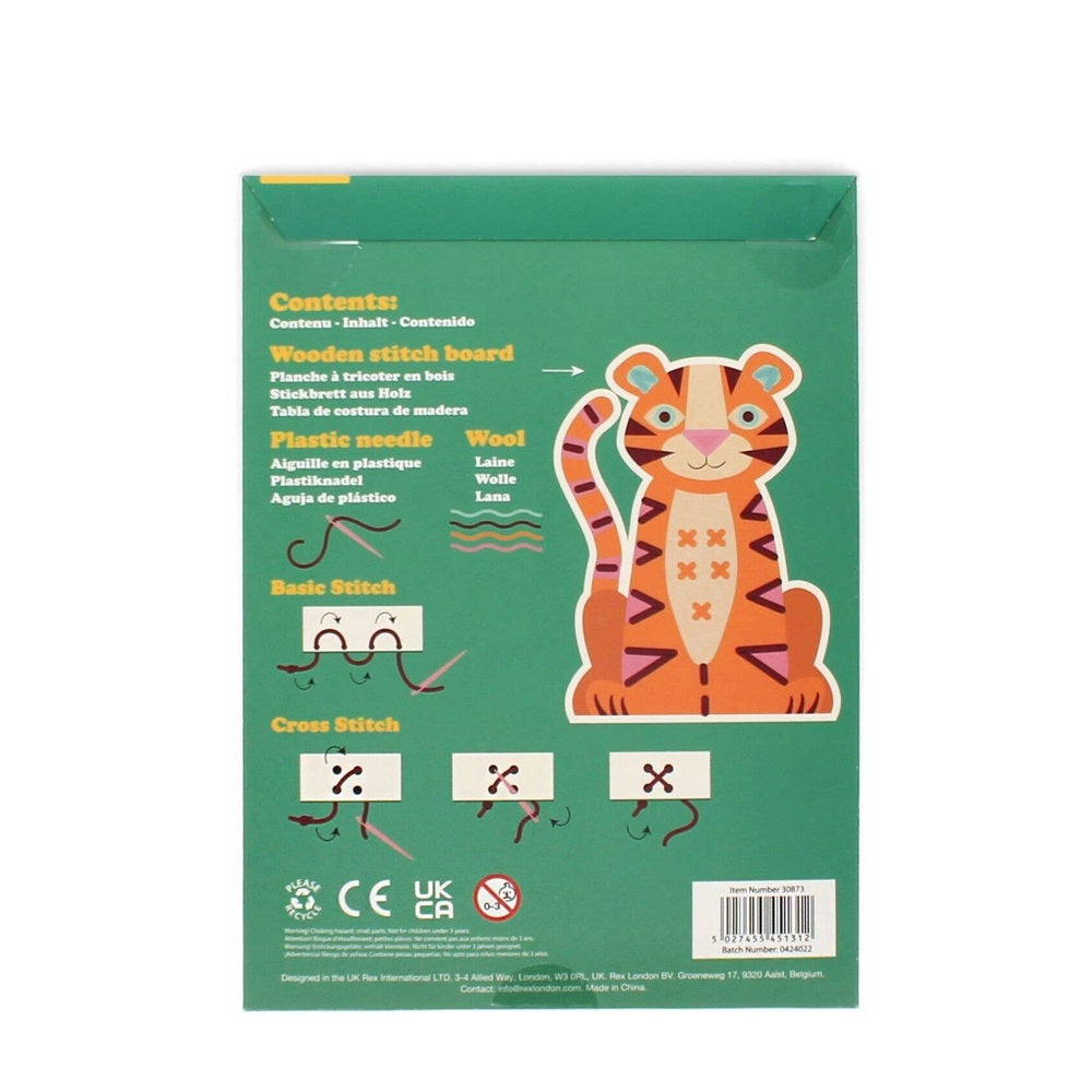 Learn To Sew Wooden Hand-Stitch Set - Tiger 3