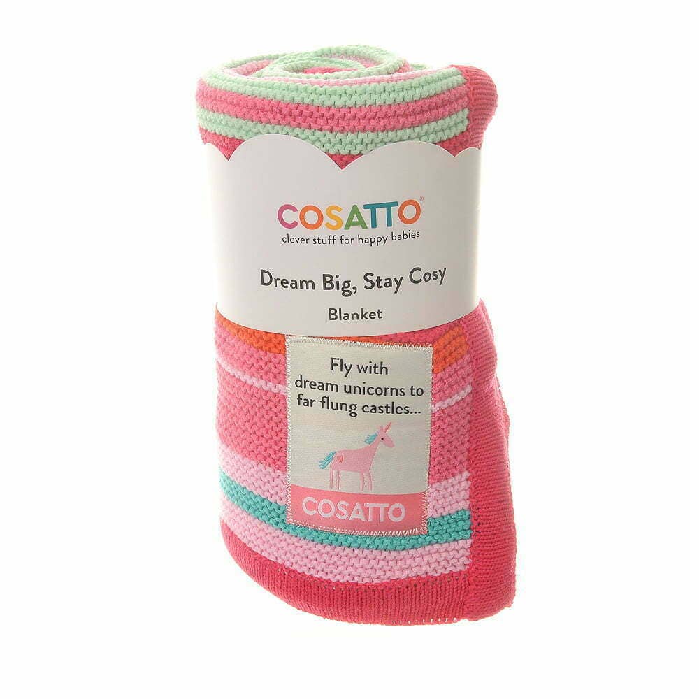 Pink Striped Knit Blanket 2