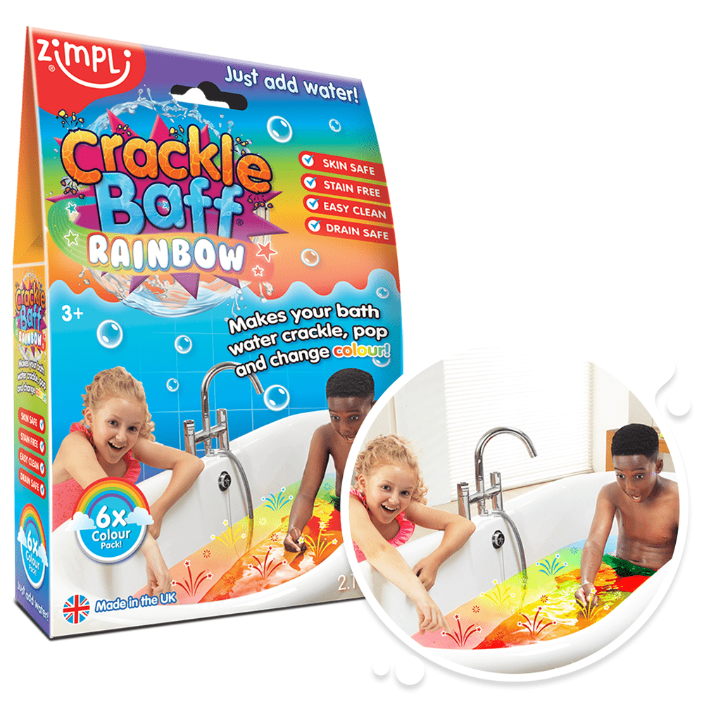 Zimpli Crackle Baff Rainbow - 6 Pack Sensory Kids Bath Toys 1