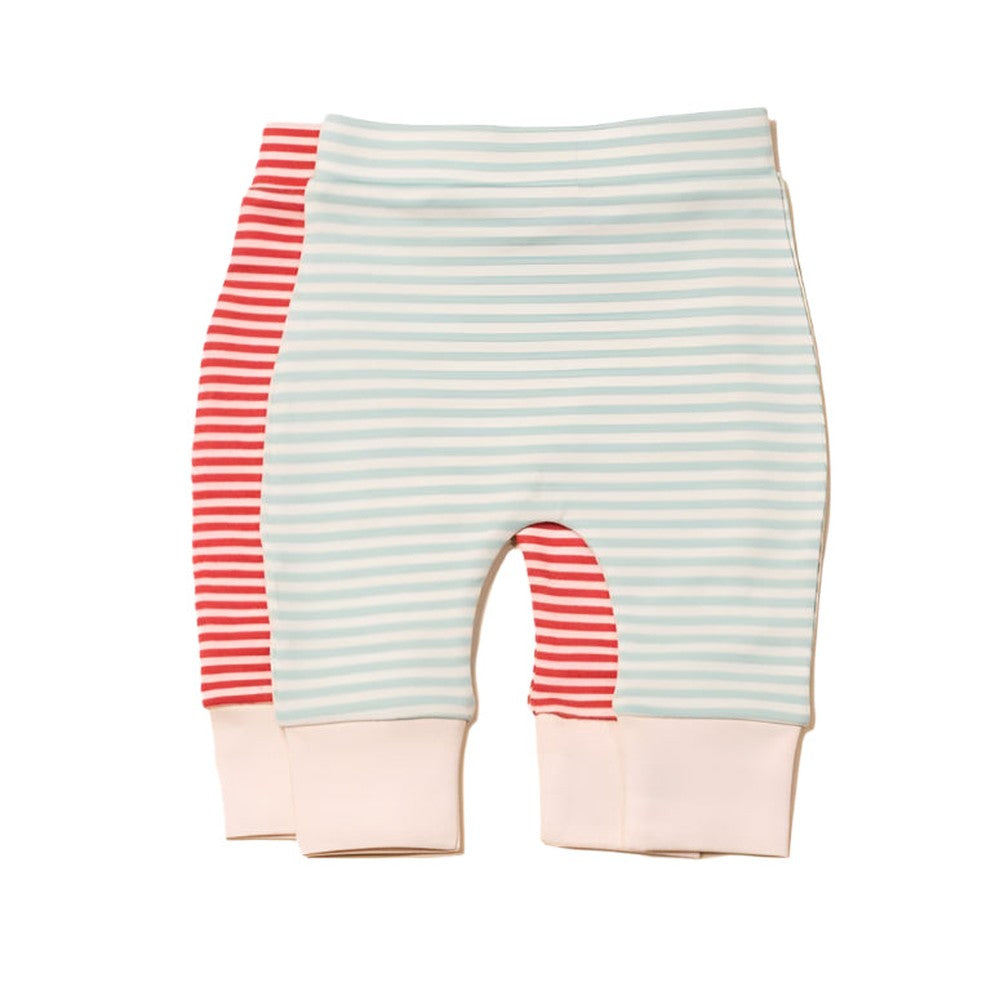 Red & Blue Striped Organic Wriggle Bottom Set - 2 Pack 1