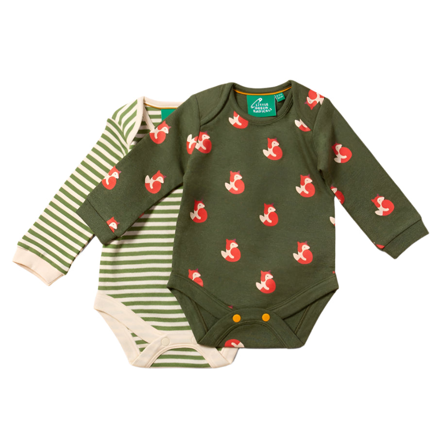 Little Fox Organic Baby Bodysuit Set - 2 Pack 1