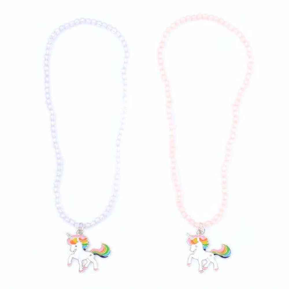 Beaded Necklace with Unicorn Pendant 1