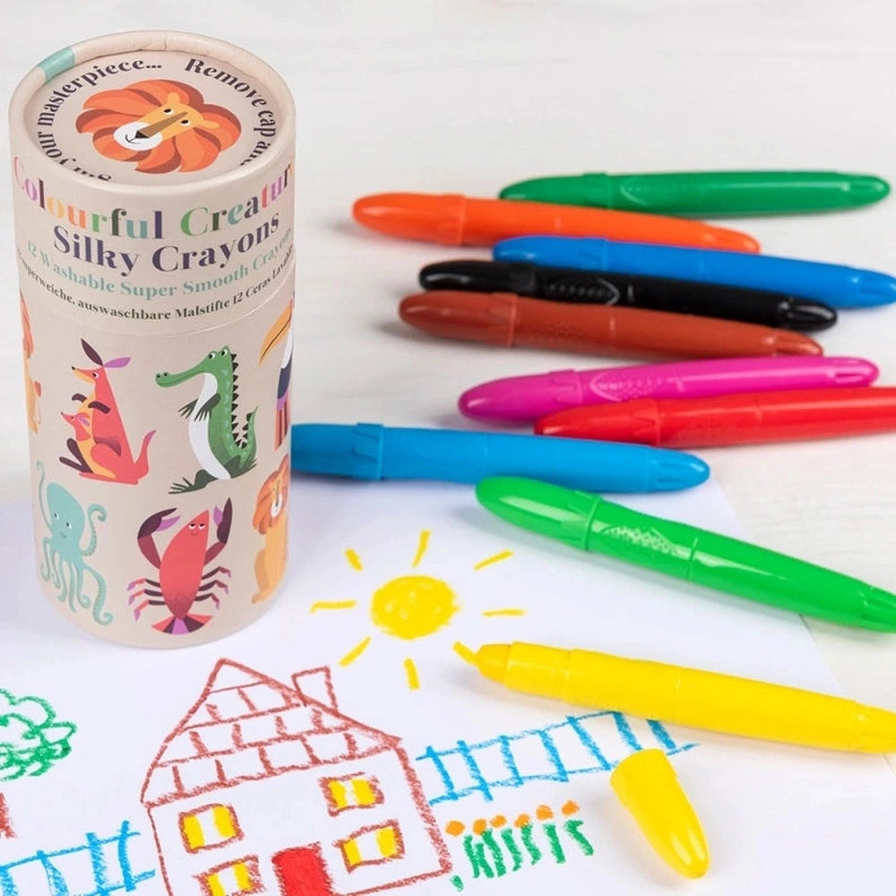 Silky crayons set of 12 - Colourful Creatures 2