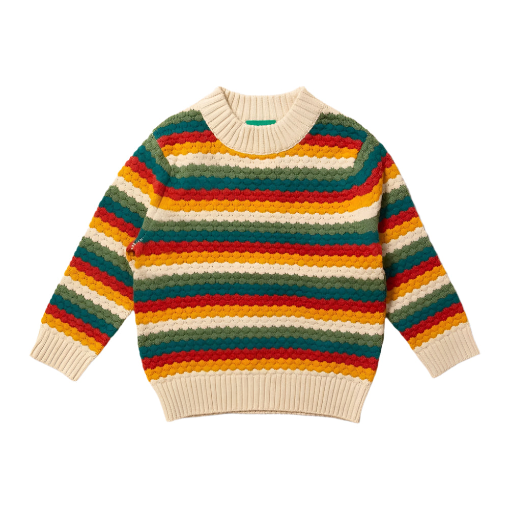 From One To Another Honeycomb Rainbow Snuggly Knitted Jumper 1