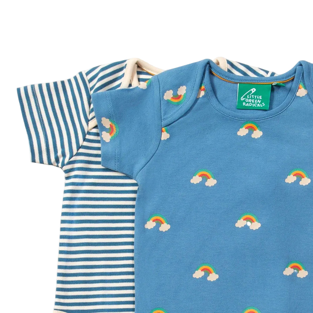 Blue Rainbows Organic Baby Bodysuit Set 2 Pack 2