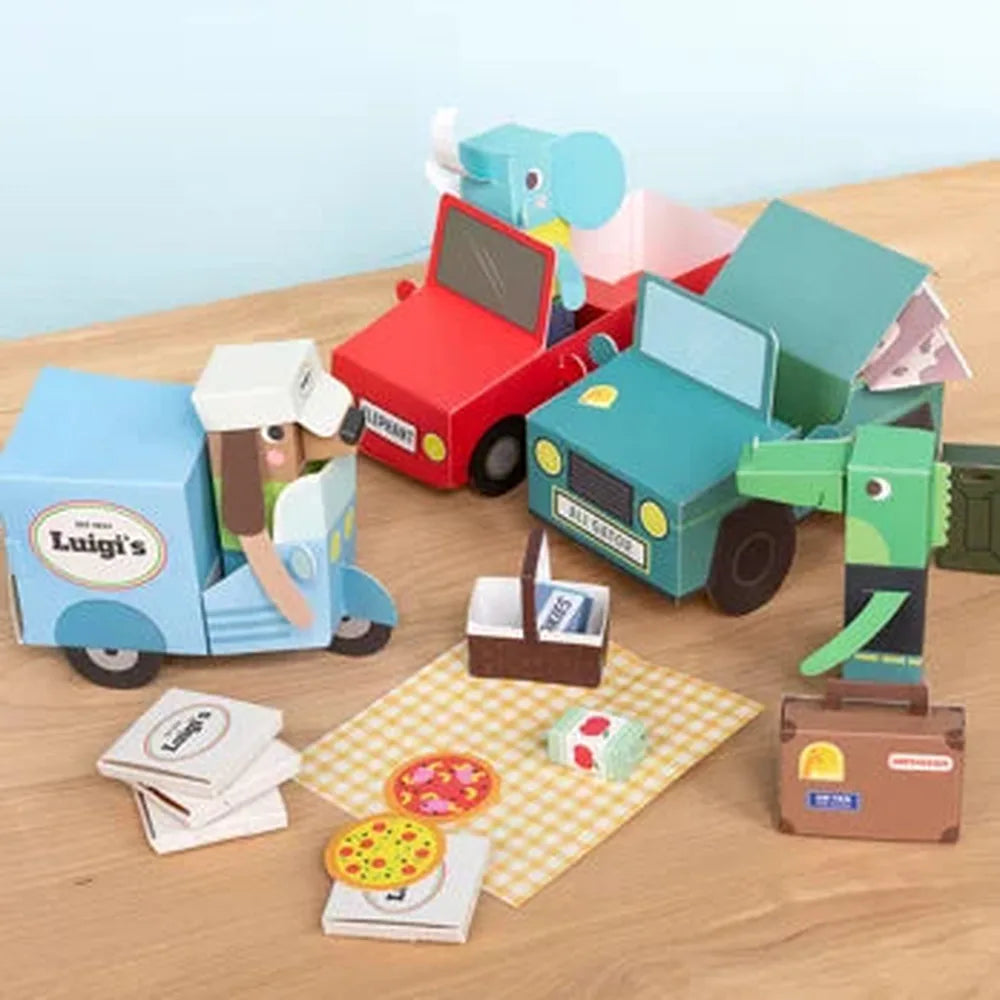 3D card craft playset - Animal Automobiles 2