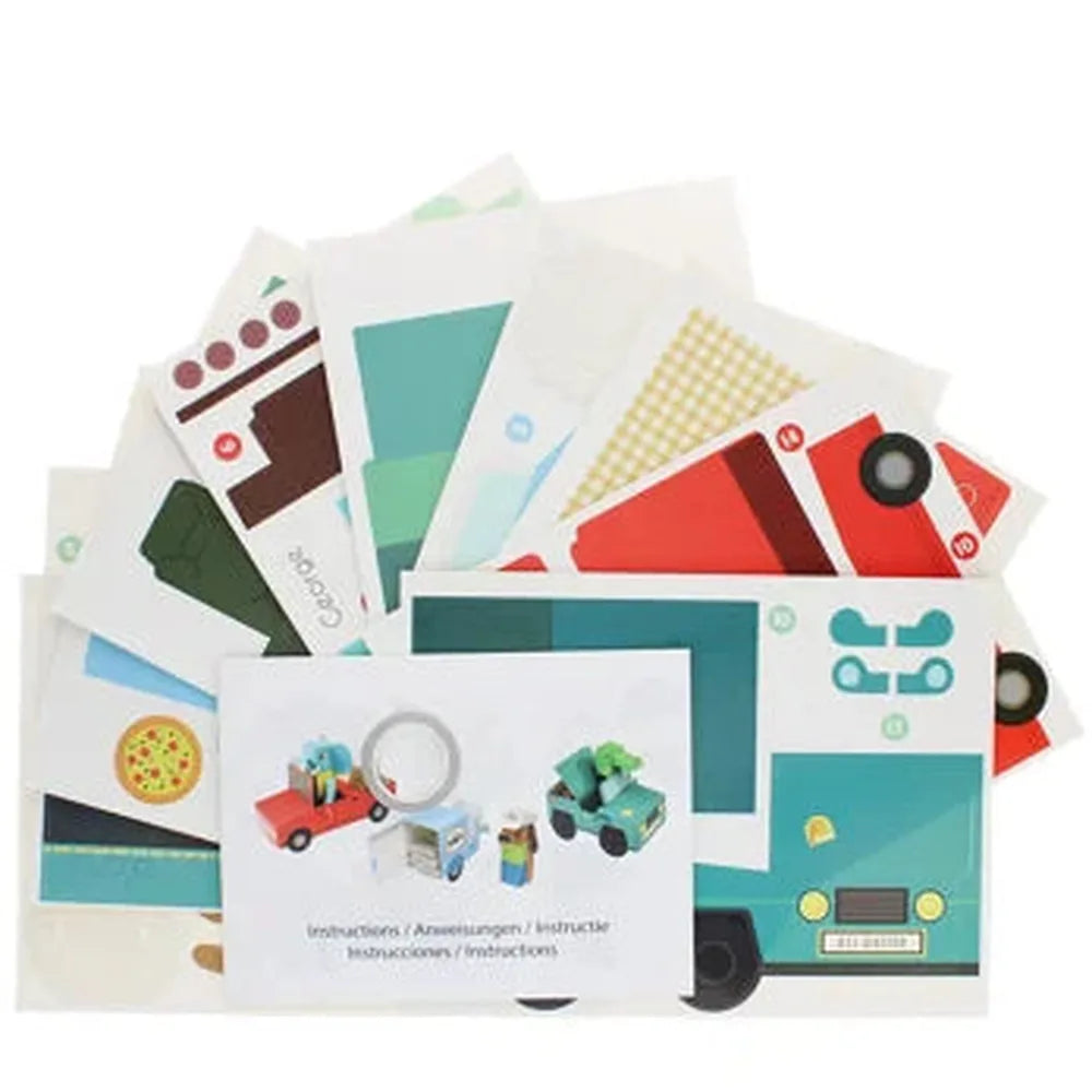 3D card craft playset - Animal Automobiles 3