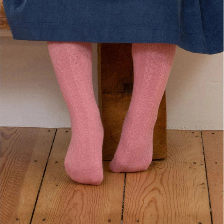 Cable Tights - Pink 2