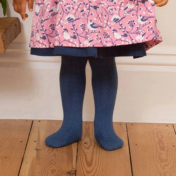 Cable Tights - Navy 2