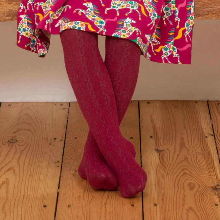 Cable Tights - Peony 2