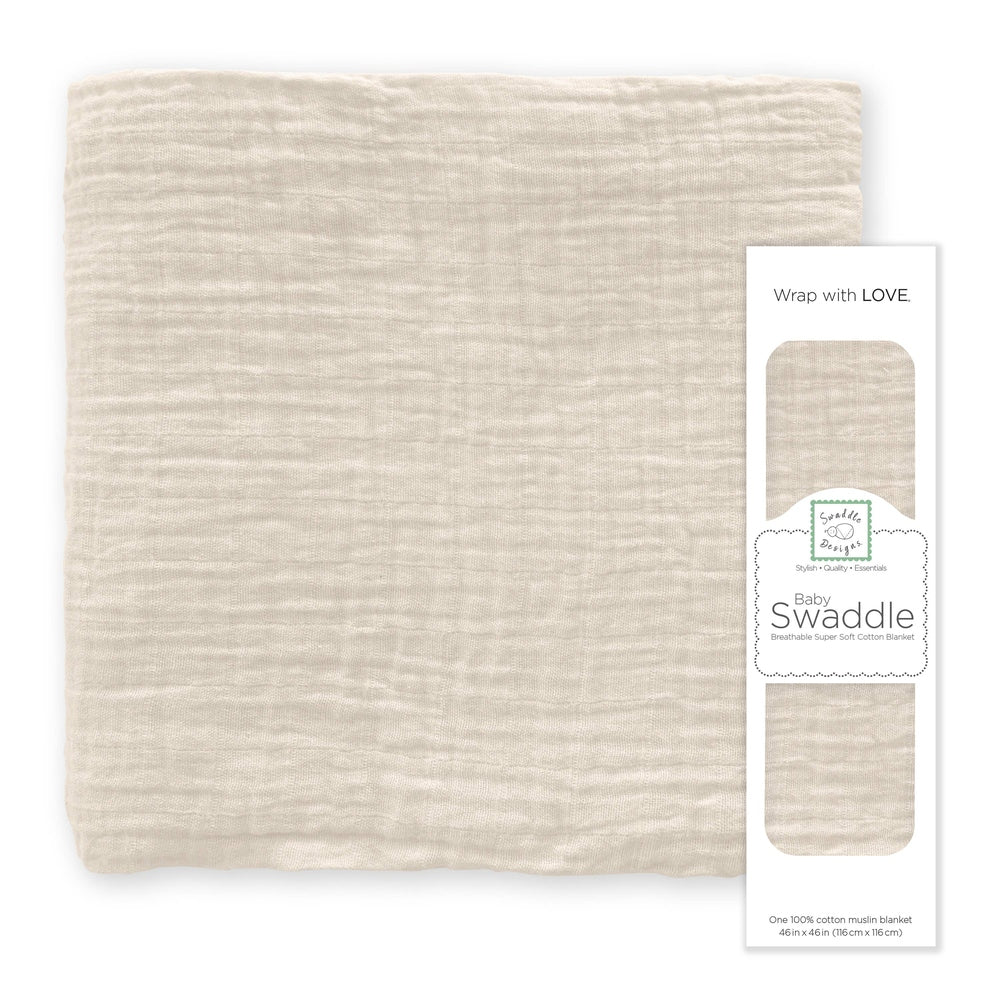 Oatmeal Muslin Swaddle Blanket, Premium Cotton 1