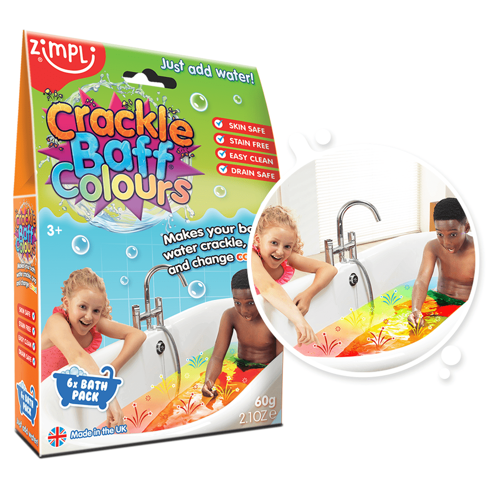 Zimpli Crackle Baff Colours 6 Pack Sensory Kids Bath Toys 1