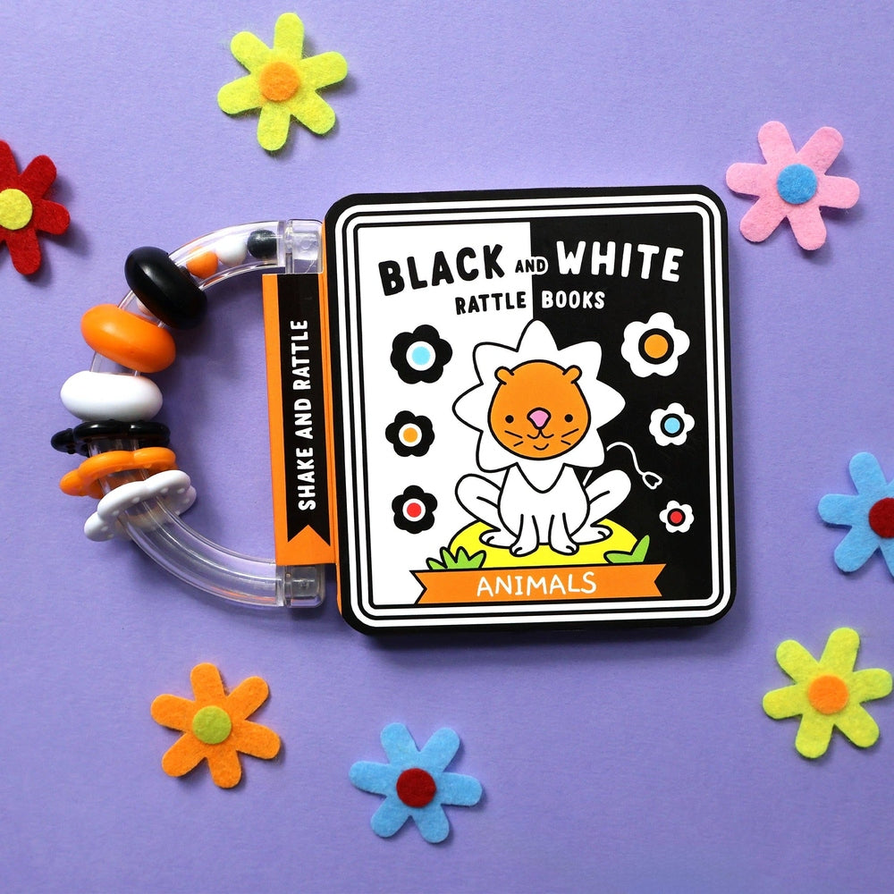 Animals - Children's Black & White Rattle Book 3