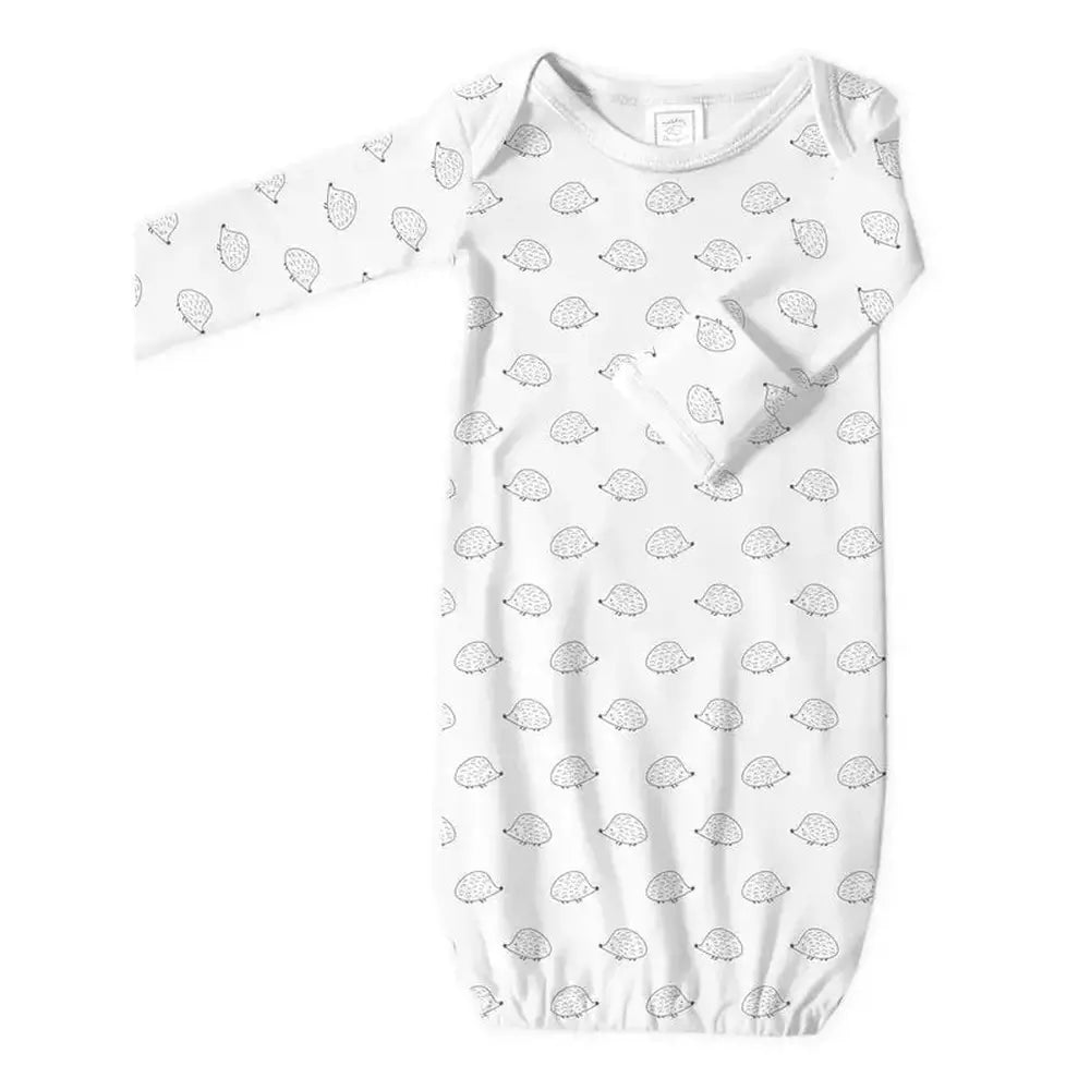 SwaddleDesigns Cotton Gown, Tiny Hedgehogs 