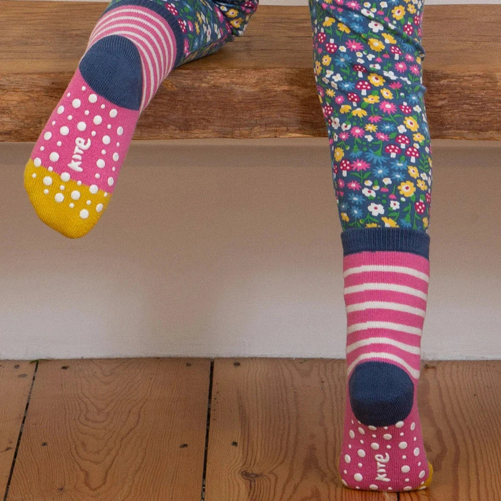 Tiger Face Grippy Socks Blush 2