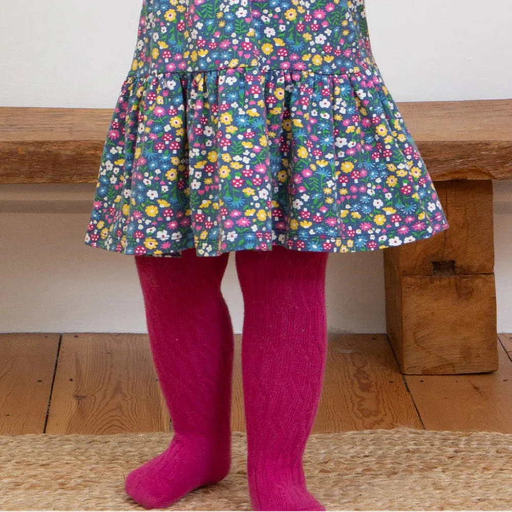 Cable Tights - Berry 2