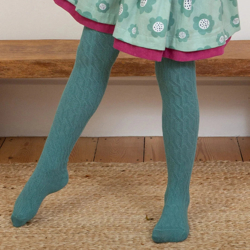 Cable Tights - Spruce 2