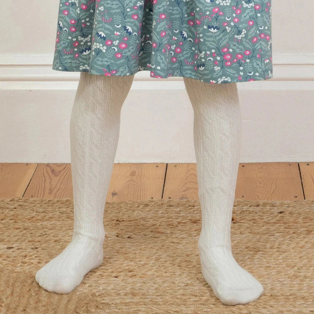 Cable Tights - Cream 3