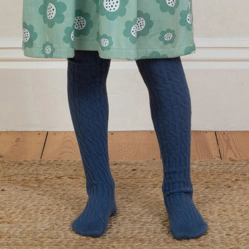 Cable Tights - Navy 2