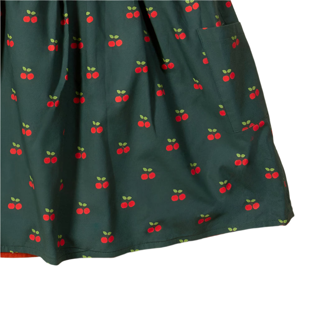 Olive Cherries Reversible Pinny Dress 4