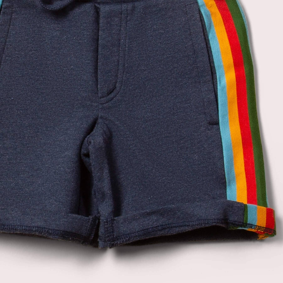 Navy Rainbow Comfy Jogger Shorts 3