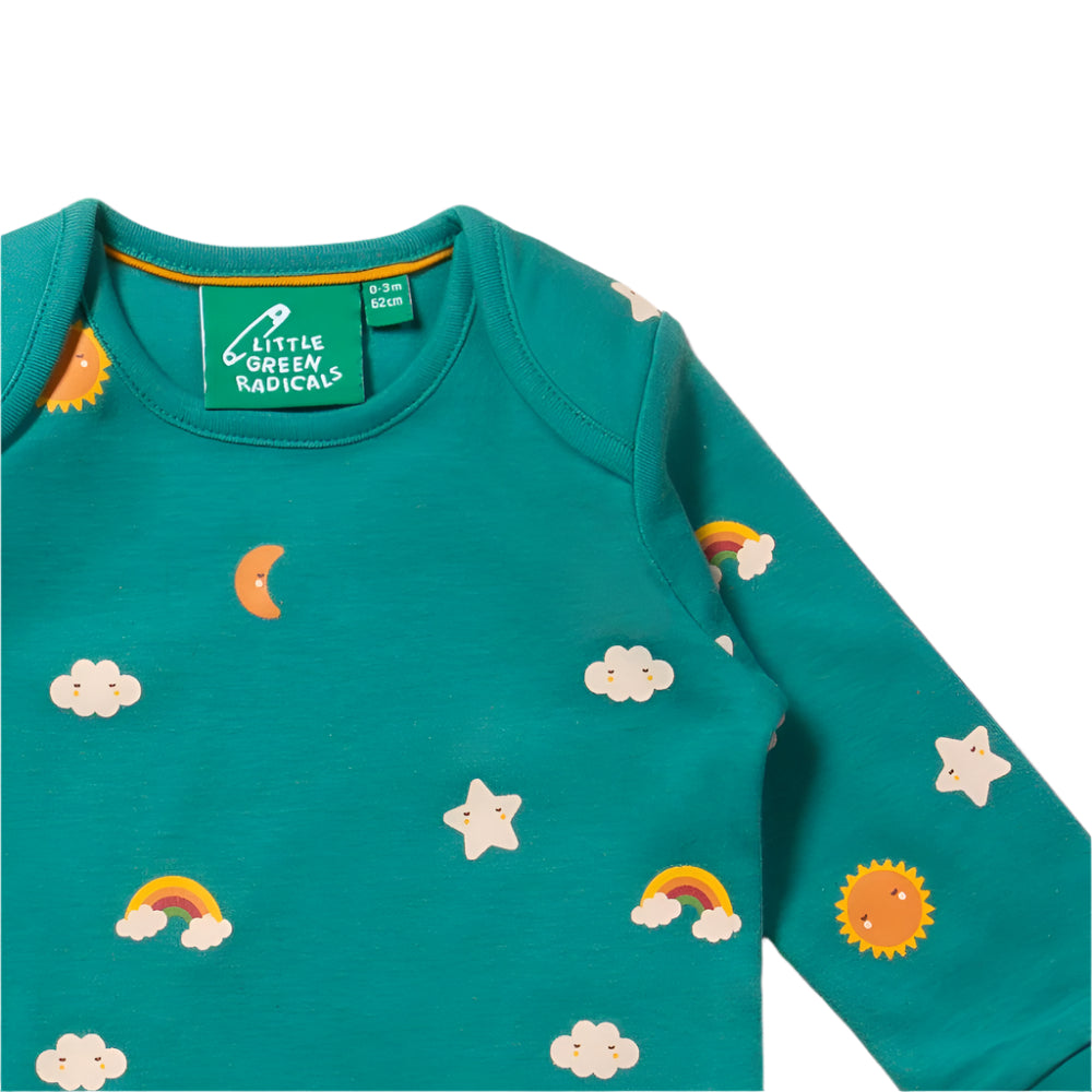 Turquoise Skies Organic Baby Bodysuit Set - 2 Pack 2