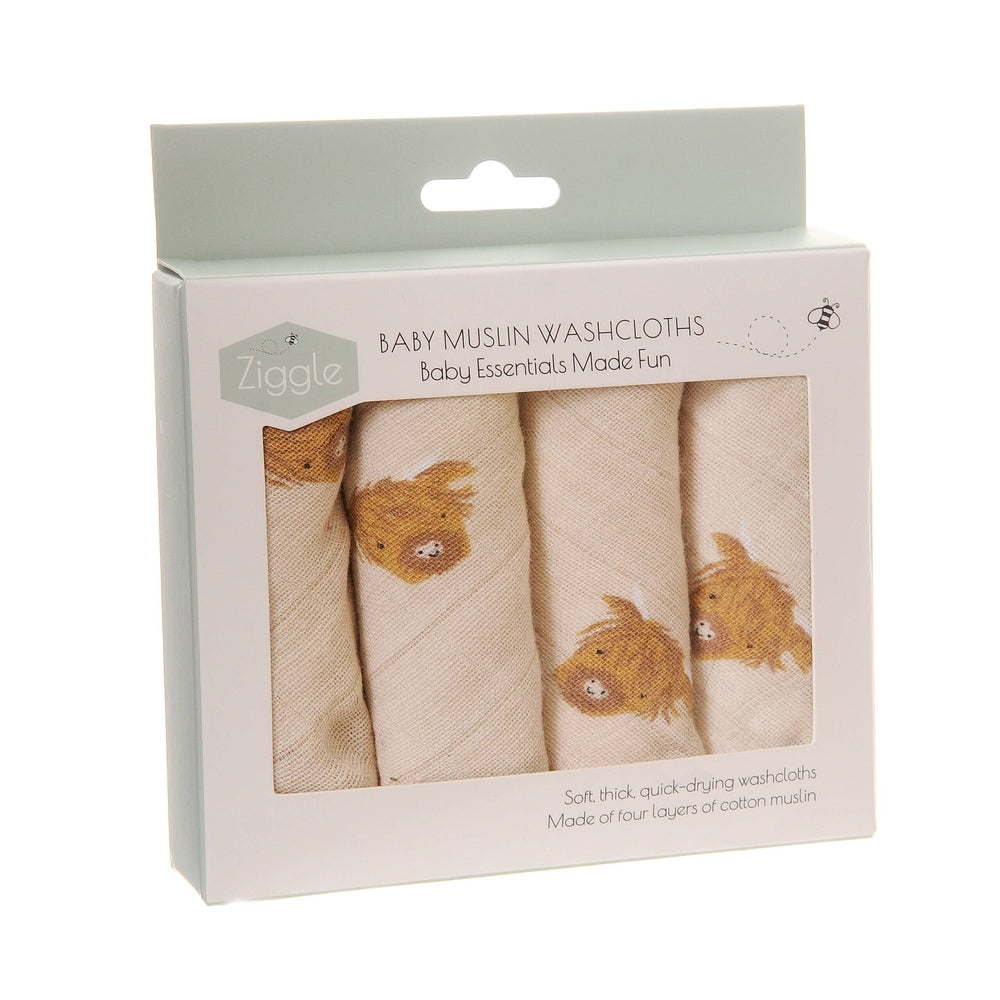 Highland Cow Washcloths 1