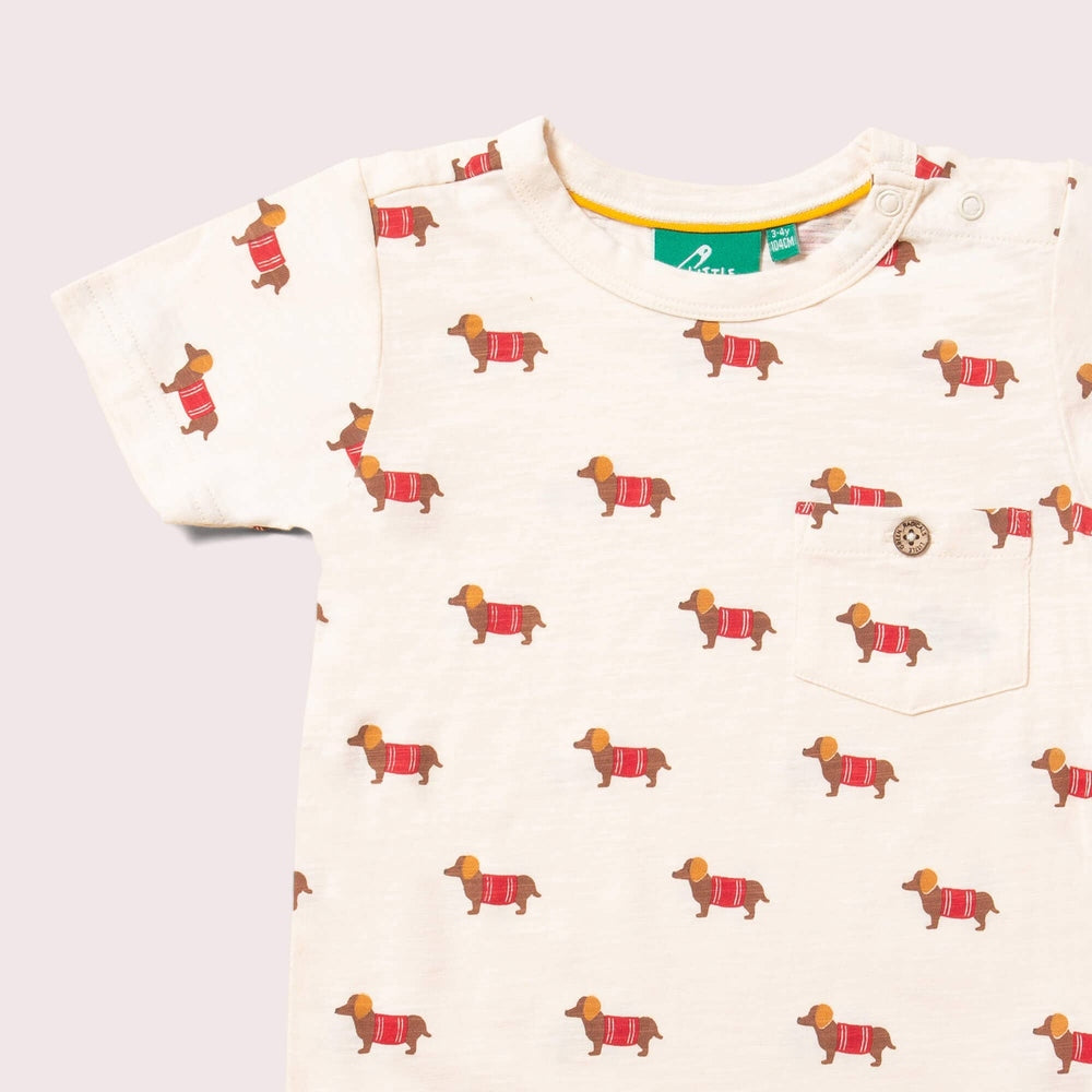 Cream Sausage Dogs Short Sleeve T Shirt 3