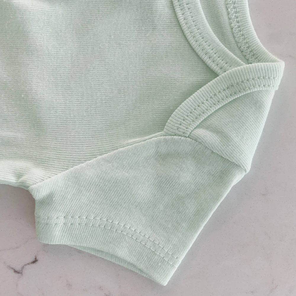 Organic Cotton Bodysuits - Soft Jadeite, White, Sand Dollar 3