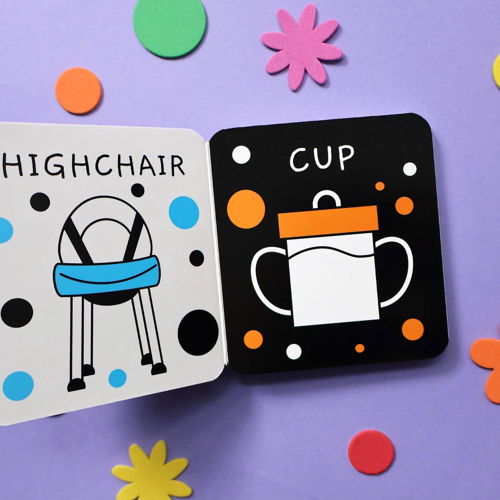 Words - Black & White Rattle Book 3